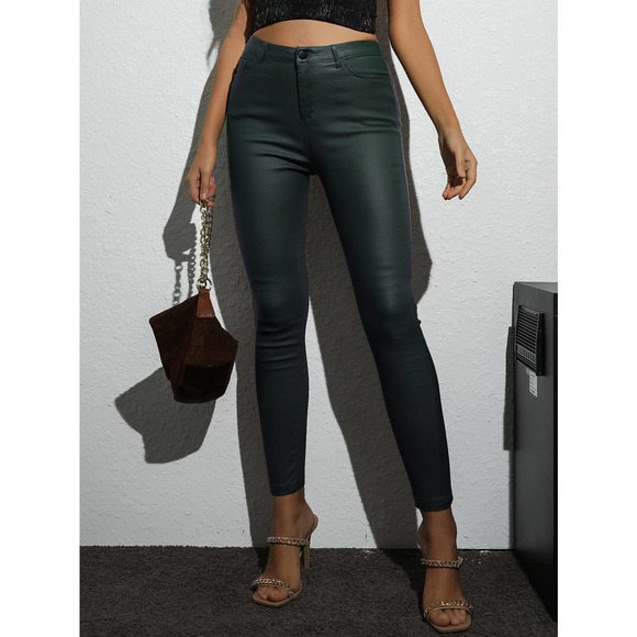 High Waist vegan Leather Skinny Pants black - Picture 10 of 11